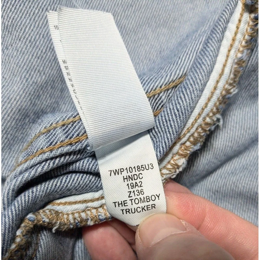 LUCKY BRAND The Tomboy Trucker Women‎ XS Distressed Denim Jean Jacket